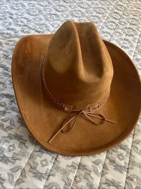 torrid Tan Suede Cowboy Hat with Braided Band